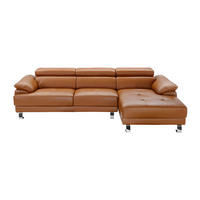 SOFA ohne Schlafmöglichkeit - 5 Personen - Leder - Camel - - Hellbraun, Leder (265/74/165cm) - Vente-Unique