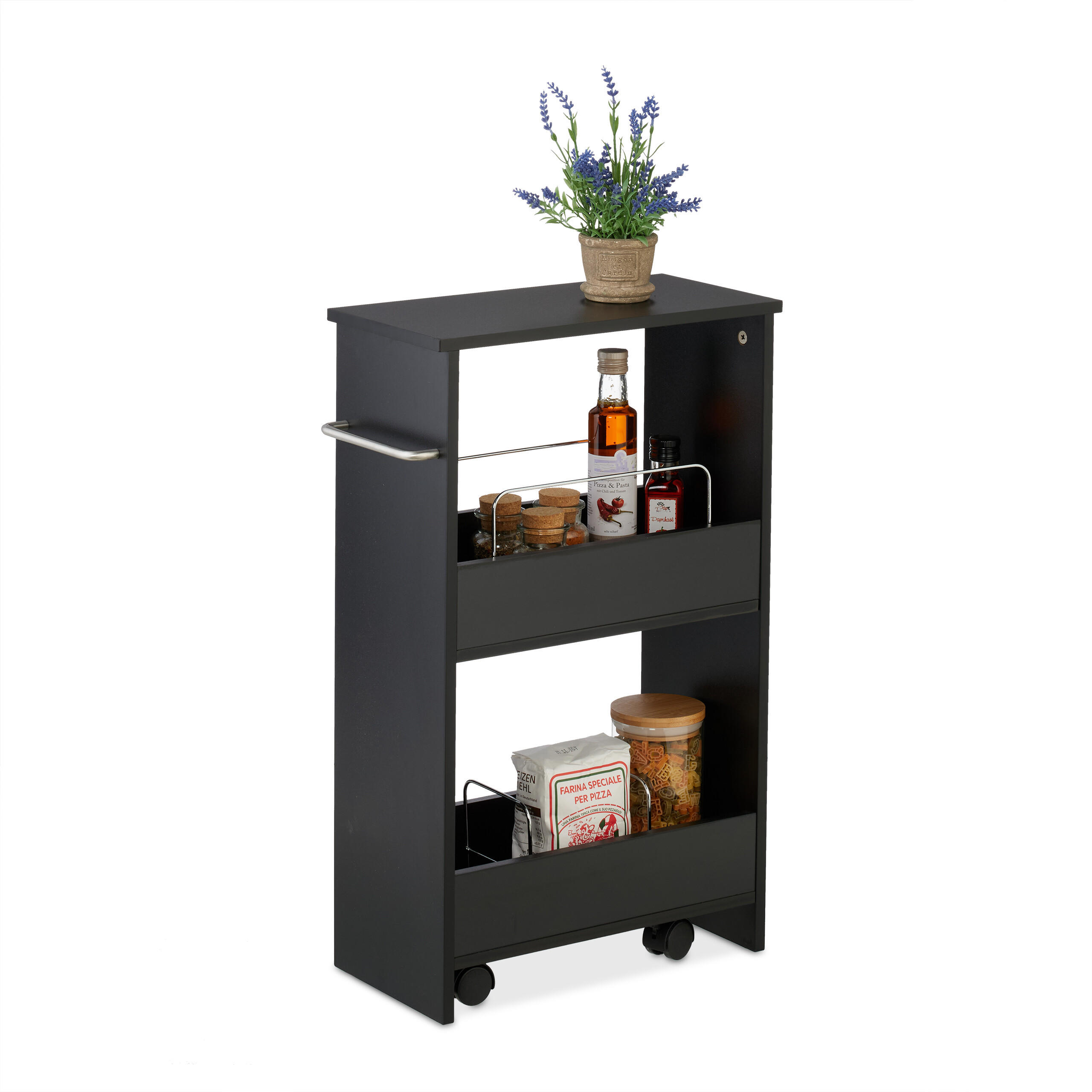 NISCHENWAGEN - Schwarz, Kunststoff/Metall (42/66.5/20cm) - Relaxdays