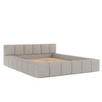 POLSTERBETT Milos mit Stauraum 180/200 cm Grau im Bubble Stoff - Schwarz/Naturfarben, Holz/Holzwerkstoff (180/200cm) - AltaBeds