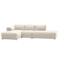 ECKSOFA mit Chaiselongue - Beige/Schwarz, Kunststoff/Textil (290/173cm) - home24
