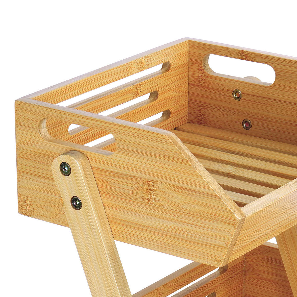 OBSTETAGERE - Hellbraun, Holz/Metall (41cm) - Relaxdays