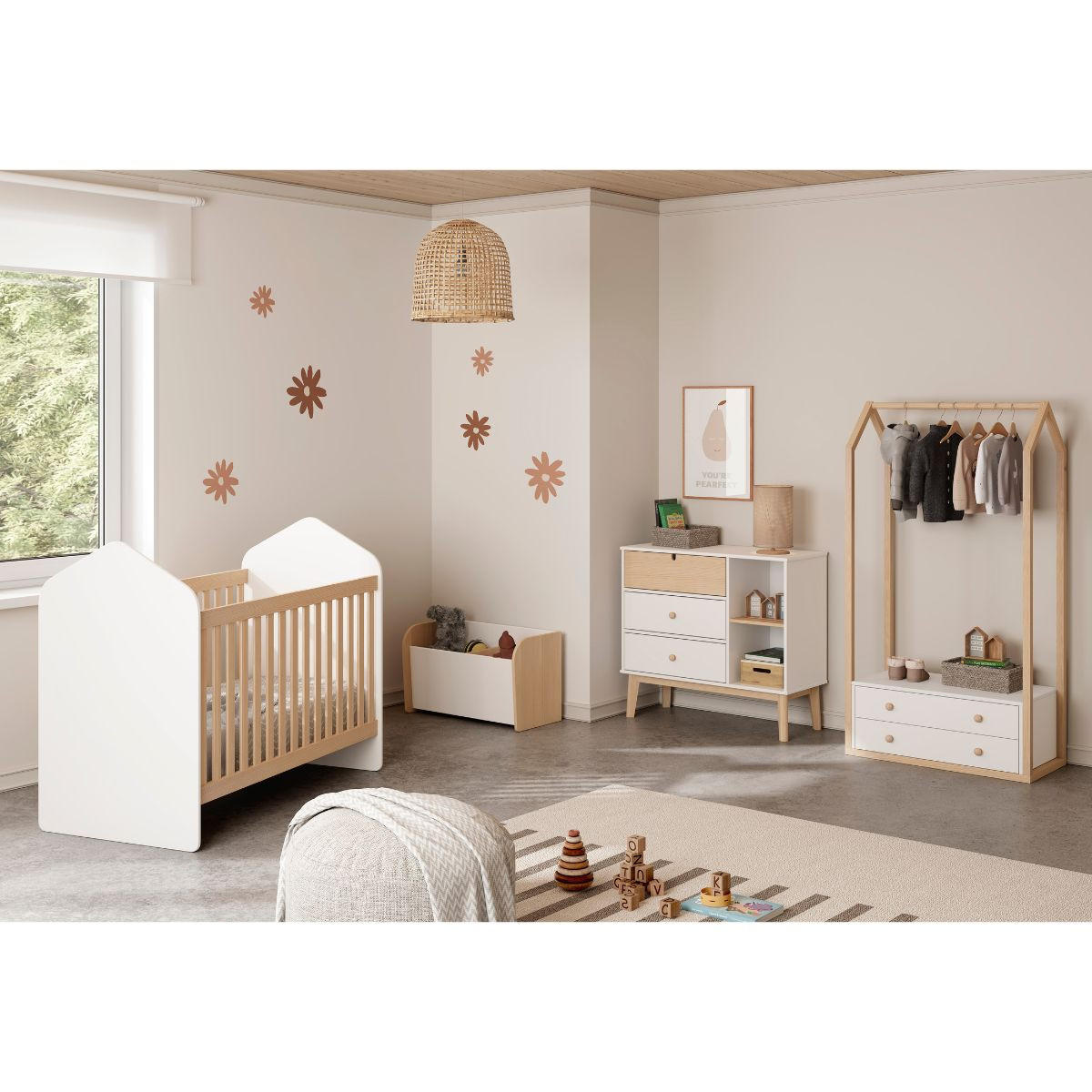 KOMMODE Estefania Beige 90/40/81 cm - Beige, Holz (40/81/90cm) - Calicosy