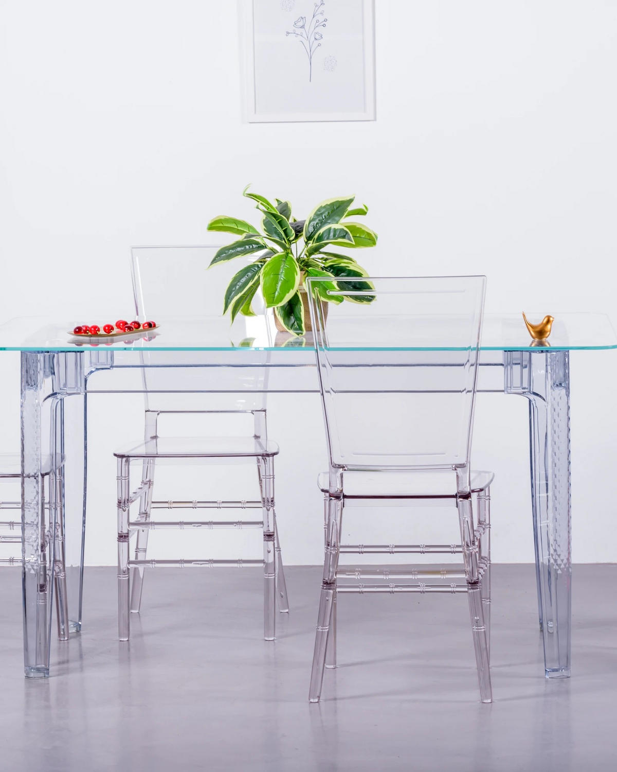 STÜHL-SET 4 Stück Kunststoff Transparent - Transparent, Kunststoff (39/90/41cm) - Nest Dream