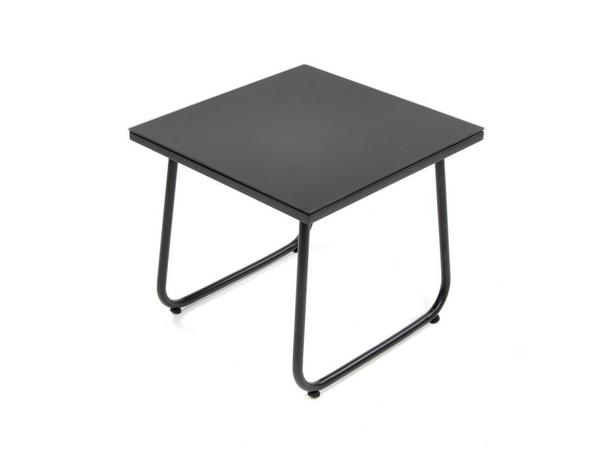 BALKON-SET Mali Schwarz Stahl für 2 Personen - Schwarz, Kunststoff - Green Spirit