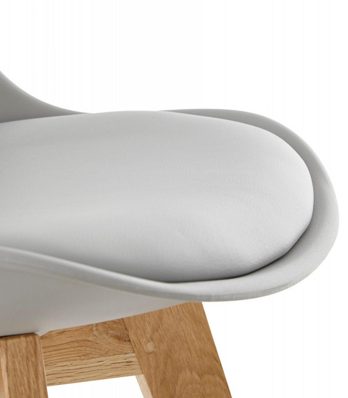 STUHL Kunstleder Holzgestell Skandinavisch, Grau 48x56x83 cm - Eichefarben/Grau, Eichenholz/Holz (48/83/56cm) - KADIMA DESIGN