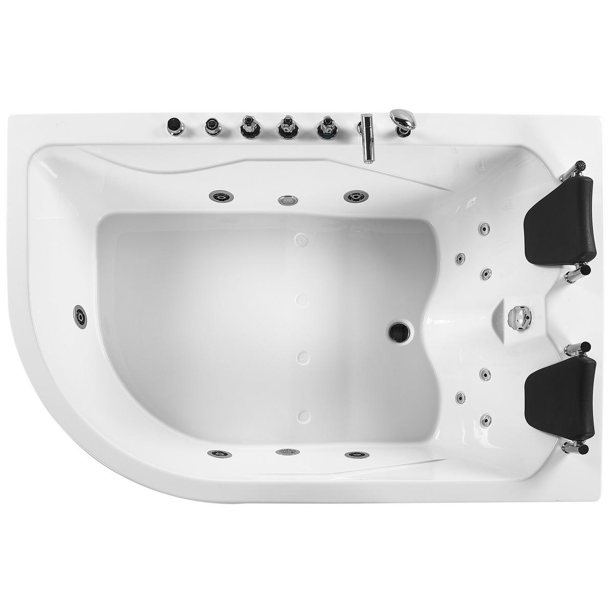 WHIRLPOOL-BADEWANNE mit LED 120x180x70 cm weiß Calama - Weiß, Kunststoff (120/70/180cm) - Beliani