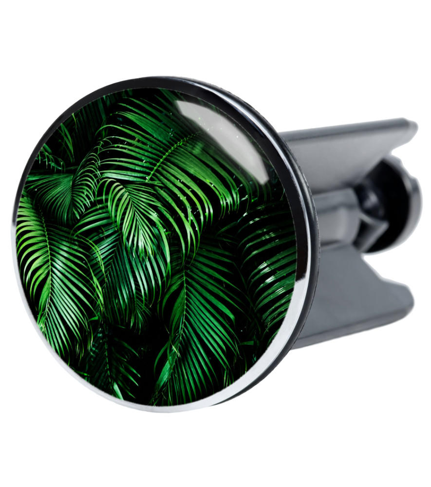WASCHBECKENSTÖPSEL Palmdream - Grün, Kunststoff/Metall (4/7/7cm) - Sanilo