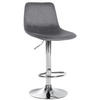 BARHOCKER Samt dunkelgrau - Chromfarben/Dunkelgrau, Textil/Metall (44/88/43cm) - CLP