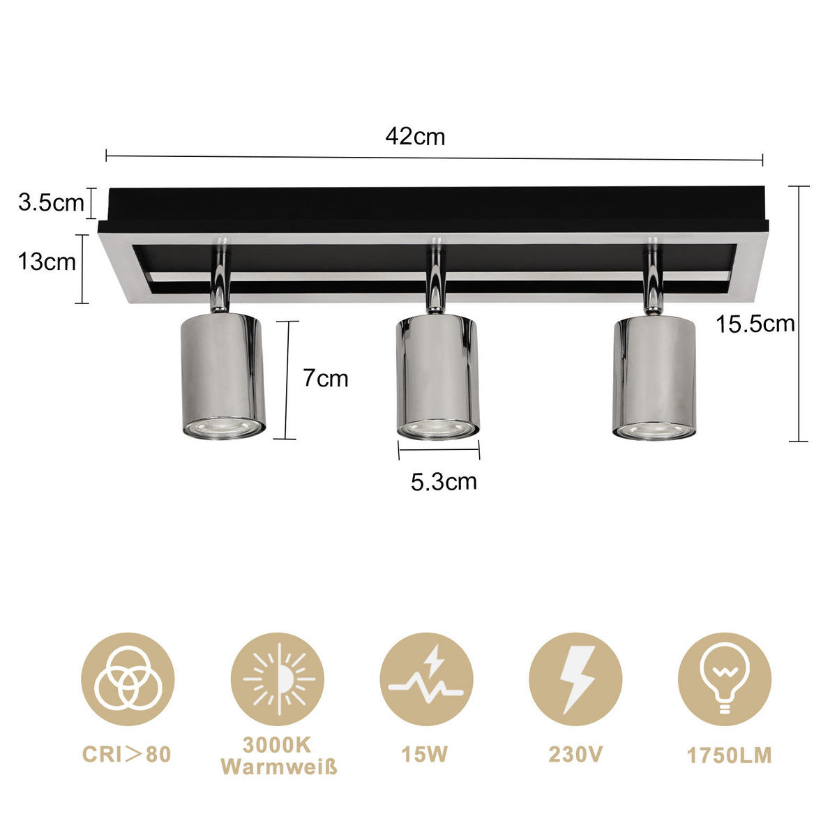 STRAHLER Syrphork 13/15.5/13 cm - Schwarz, Metall (13/13/15.5cm) - ZMH