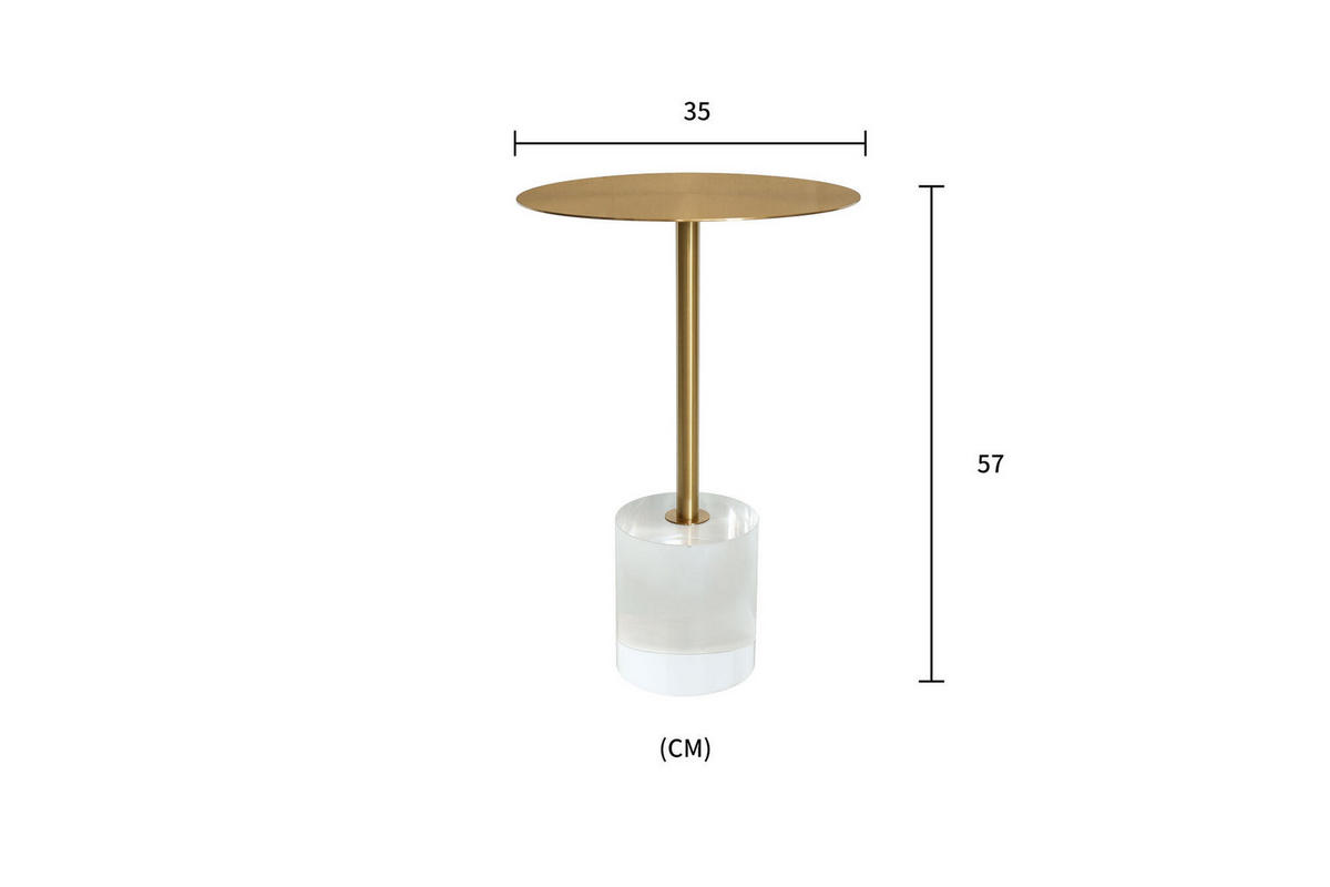 BEISTELLTISCH MODIG Gold 35x35x57 cm - Goldfarben, Metall (35/35/57cm) - FURNLUX