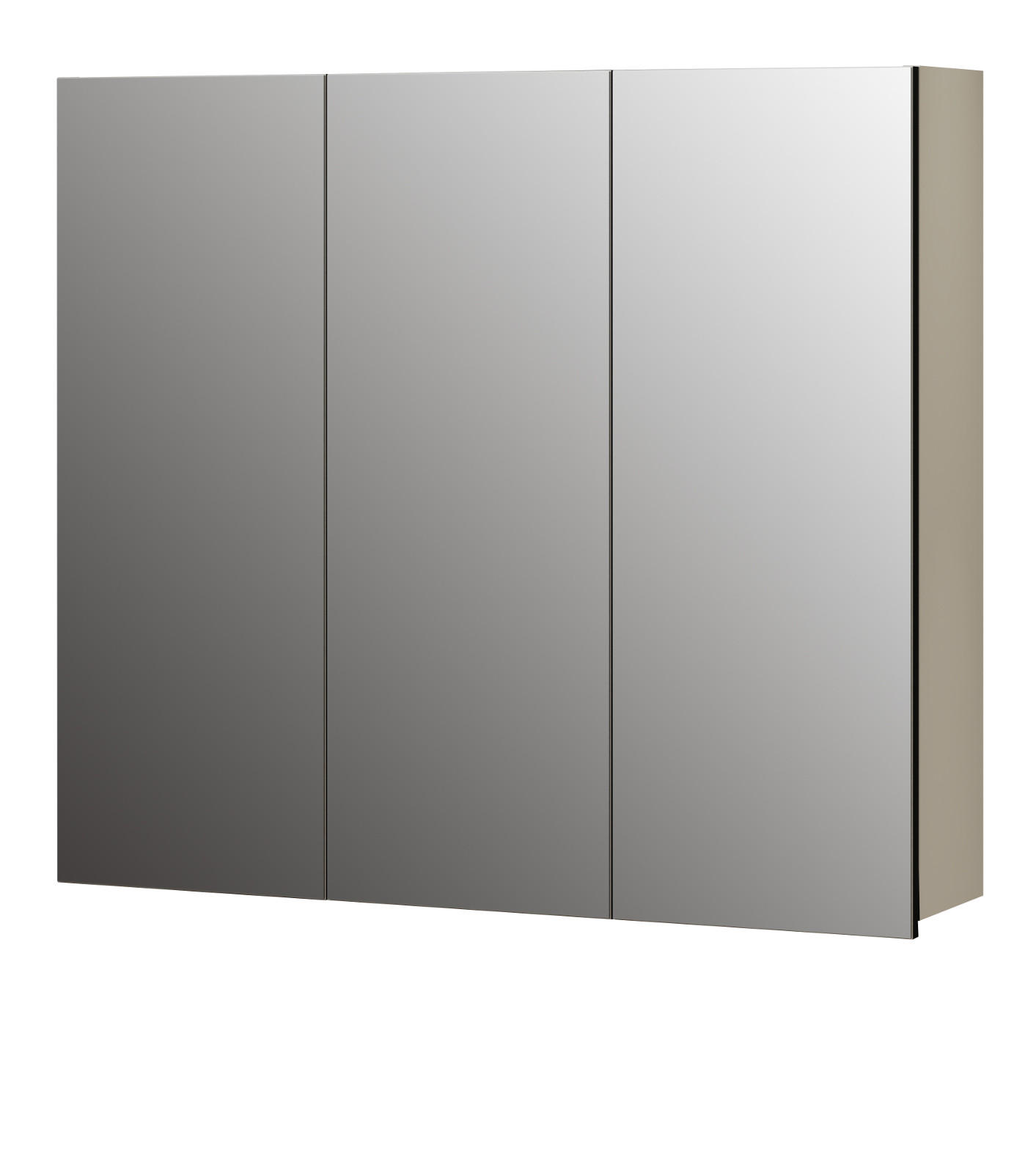 SPIEGELSCHRANK Kaschmir grau 90 cm, Badschrank 3-türig - Klar/Grau, Glas/Holzwerkstoff (90/80/20cm) - Top.Furn