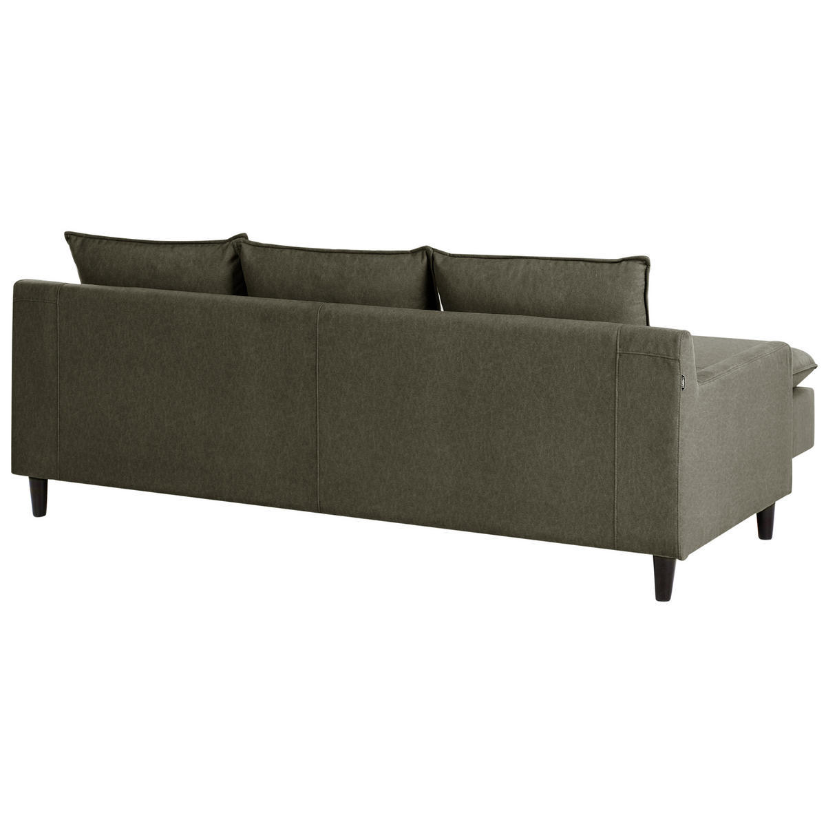 ROHOVÁ POHOVKA 3-místná Sametová látka Tmavě zelená pravostranná Elvenes - zelená barva/hnědá, textil (206/140cm) - Beliani