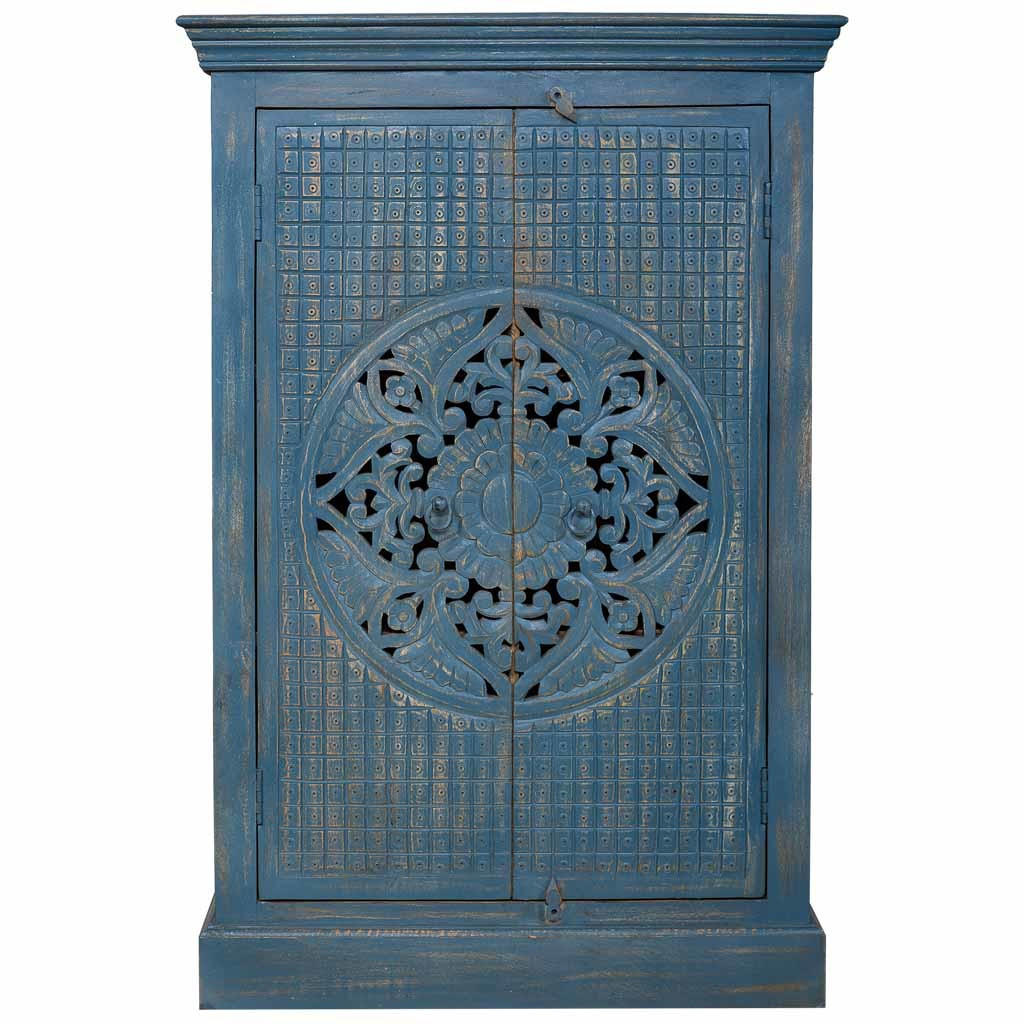 SCHRANK aus Holz 80x40x120 grauem - Blau, Holz (80/120/40cm) - Wanderlust