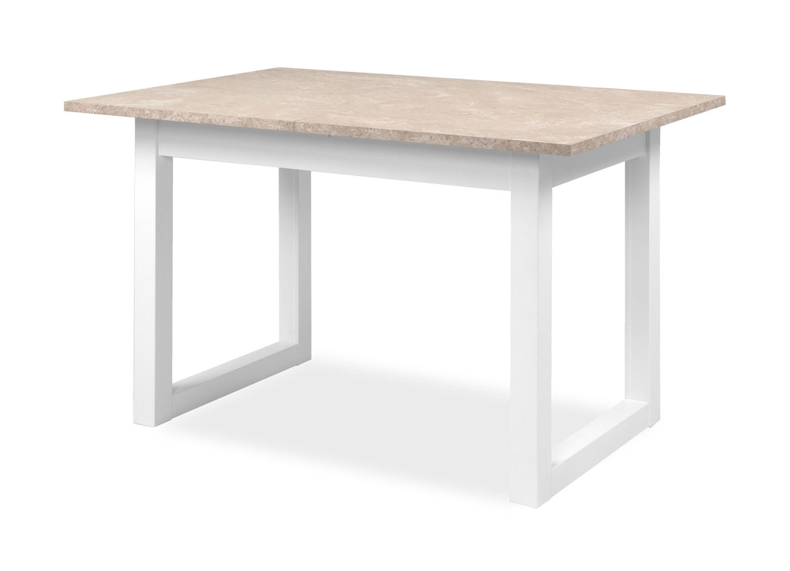 ESSTISCH weiß, Sandstein 120 - 160 cm, Küchentisch ausziehbar - Sandfarben/Weiß, Holzwerkstoff (80/120/75cm) - Furn.Design