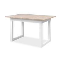 ESSTISCH weiß, Sandstein 120 - 160 cm, Küchentisch ausziehbar - Sandfarben/Weiß, Holzwerkstoff (80/120/75cm) - Furn.Design