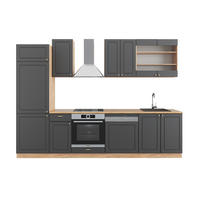 KÜCHENZEILE Fame-Line Anthrazit Landhaus/Goldkraft Eiche 300 cm ohne AP - Honigeiche/Dunkelgrau, Holzwerkstoff (300/81.6/46cm) - Vicco