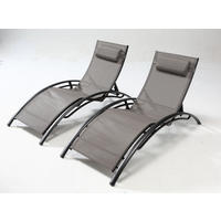 LIEGESTUHL Bahia Grau en Aluminium Zeitgenössisch set 2 - Grau, Metall (66/30/179cm) - Concept Usine