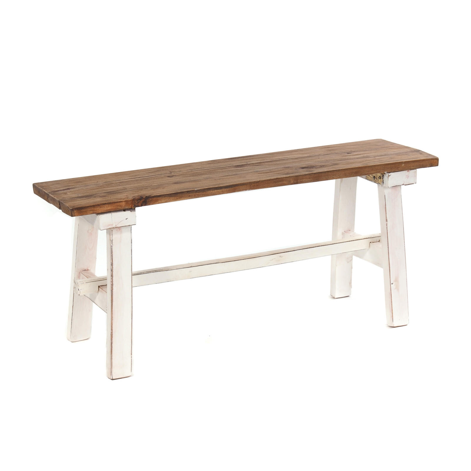 SITZBANK ANZIO 90 Mahagoni Massivholz, zusammenklappbar 06 weiß-landhaus - Weiß, Holz (90/39/26cm) - DESIGN DELIGHTS