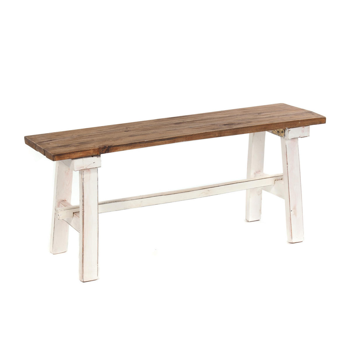 SITZBANK ANZIO 90 Mahagoni Massivholz, zusammenklappbar 06 weiß-landhaus - Weiß, Holz (90/39/26cm) - DESIGN DELIGHTS