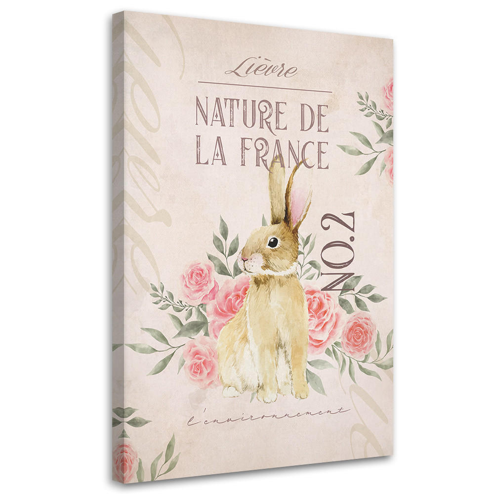 WANDBILD shabby chic osterhase - Grün, Textil (40/60cm) - Feeby