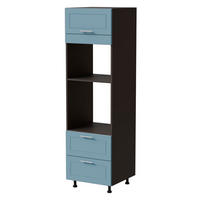 BACKOFENUMBAUSCHRANK Bari D14/RU/2 284 Lava / RAL 5024 pastellblau 60 / 59 / 207cm Blum Teilauszug - Blau/Dunkelgrau, Holz/Holzwerkstoff (60/207/59cm) - Feldmann-Wohnen