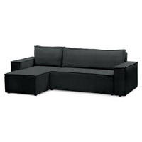 ECKSOFA Agi Schwarz 60 cm - Schwarz, Textil (244/60cm)