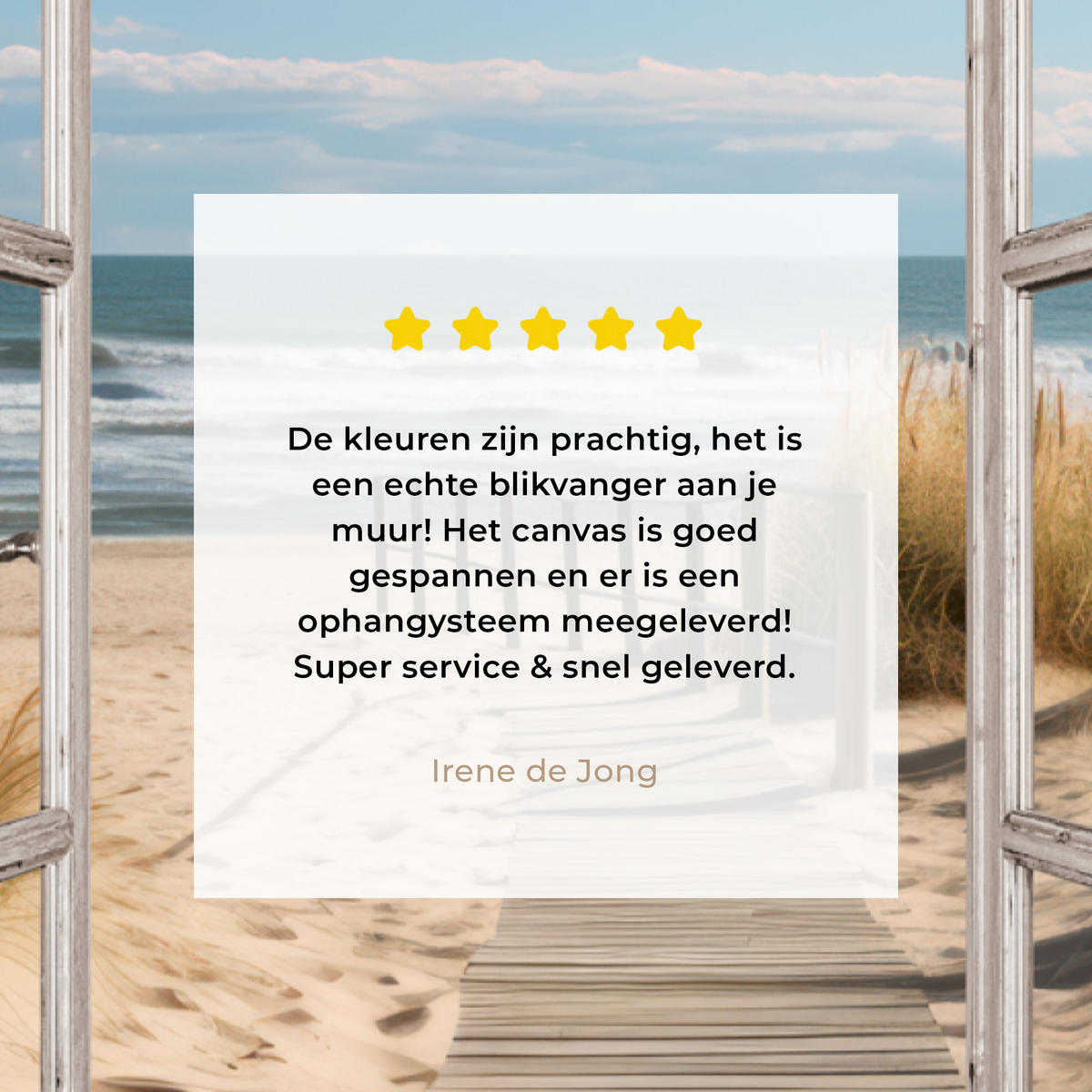 LEINWANDBILD Fenster - Meer - Küste - Natur - Ausblick - Strand - Wattenmeer Deko XXL 80x120 cm - Beige, Textil (80/120cm) - MuchoWow