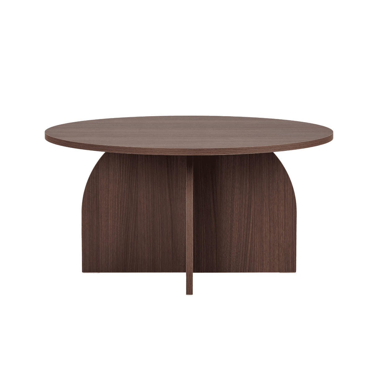 KONFERENČNÍ stolek s kulatou deskou, průměr 80 cm - CLOVER - přírodní, kompozitní dřevo (80/80/40cm) - Calicosy