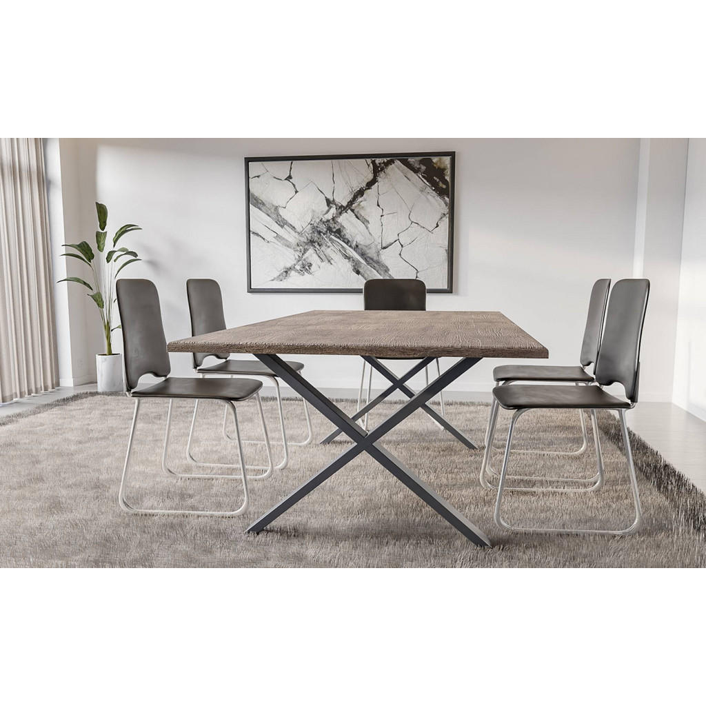 Thumbnail - CLP Tischbein, Grau, Metall, 8x72x70 cm, Esszimmer, ,