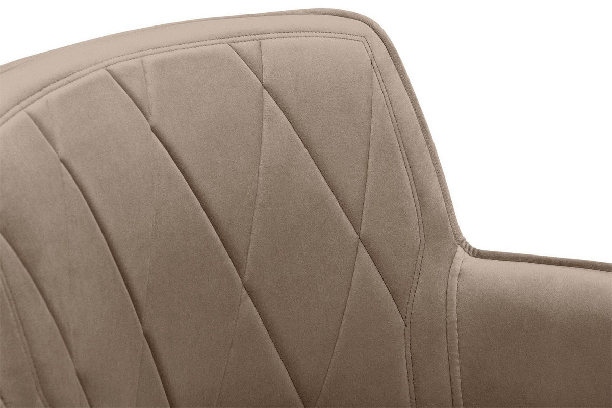 ESSZIMMERSTUHLE PYRUS 2-tlg Velours-Sitz, Beige - Beige/Schwarz, Textil/Metall (56/84/46cm) - KONSIMO®