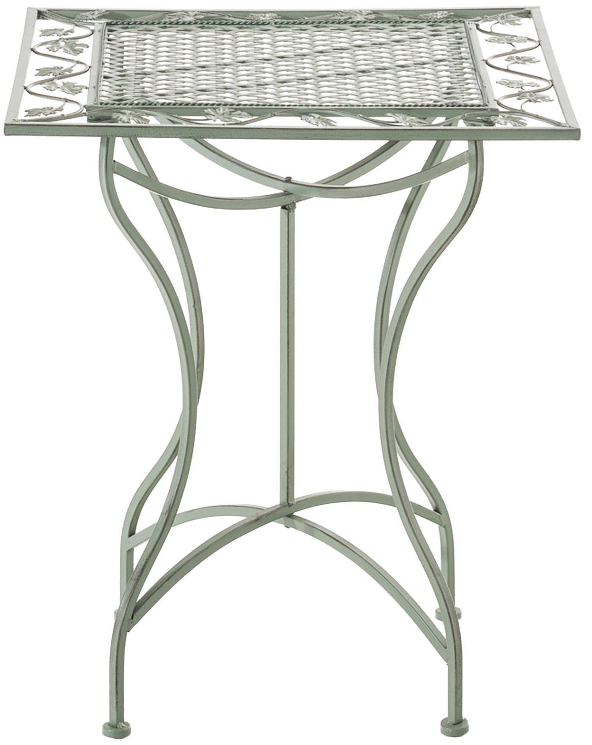 GARTENTISCH eckig 60/60/72 cm Metall Antik-Grün - Grün, Metall (60/60/72cm) - CLP