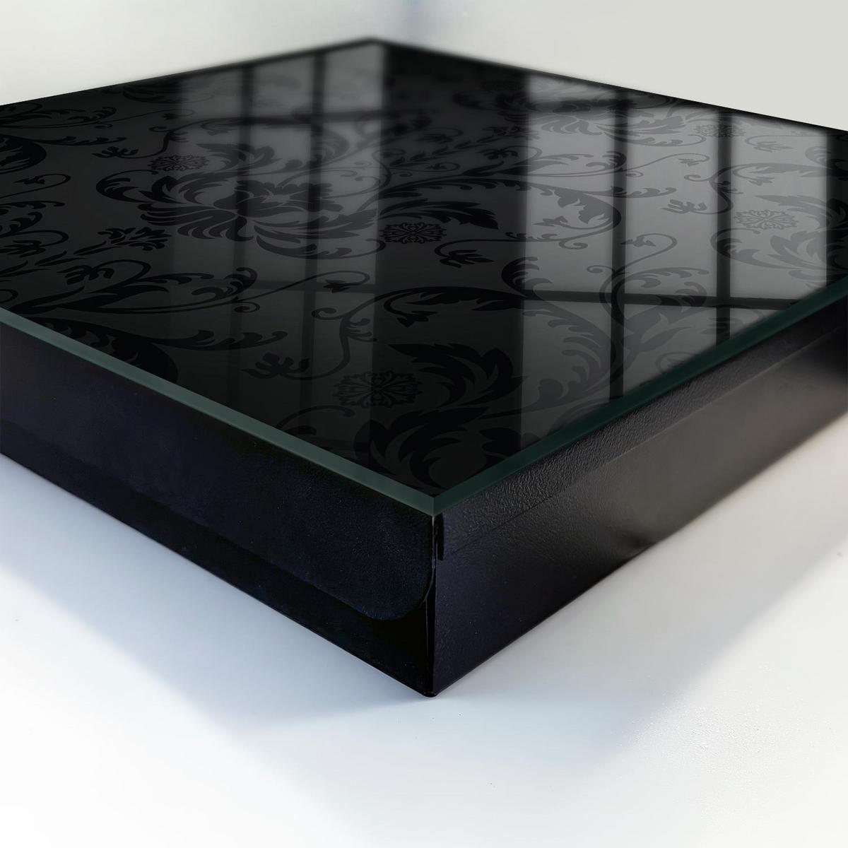 SCHLÜSSELBOX Schwarz 30x30 cm- Türöffnung nach rechts - Klassischer Schmuck - Schwarz, Metall (30/30/5cm) - TULUP