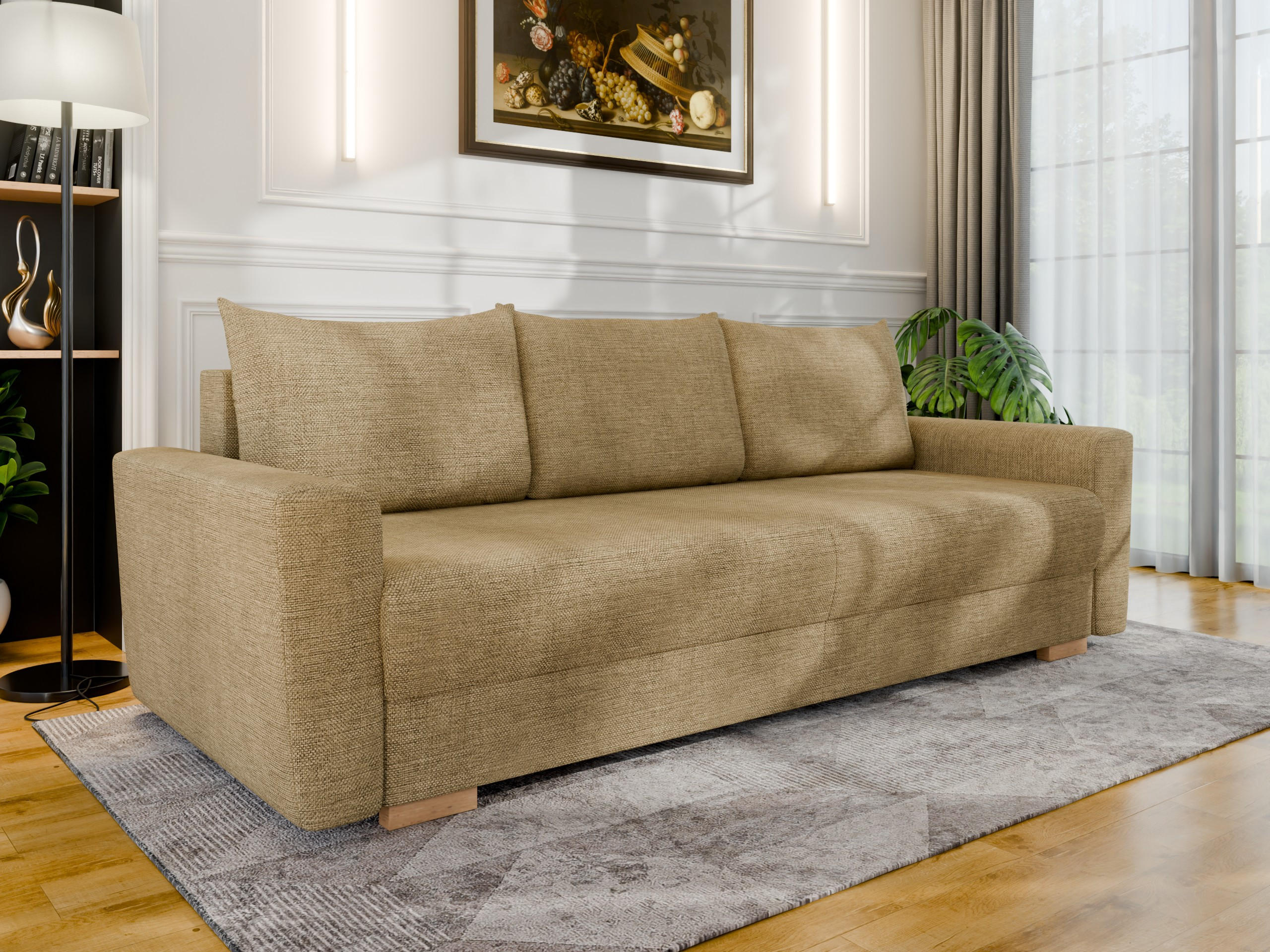3-SITZER-SCHLAFSOFA ELMA mit Bettfunktion, braun - Braun, Holz (92.5/79/230cm) - Panda Möbel