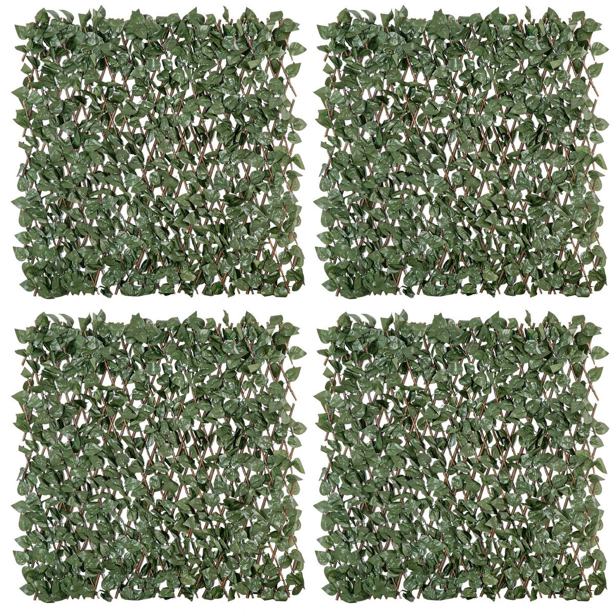 KUNSTHECKE 4er-Set DE-13891 ausziehbar 200x100 cm Grün - Grün, Kunststoff (100/200cm) - ComfortXL