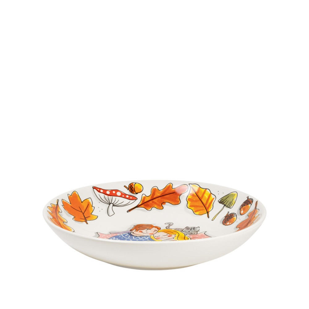 TIEFER TELLER Gemütliche Geschichte in Bunt - 23cm - Multicolor, Keramik (24/24/4.3cm) - Blond Amsterdam