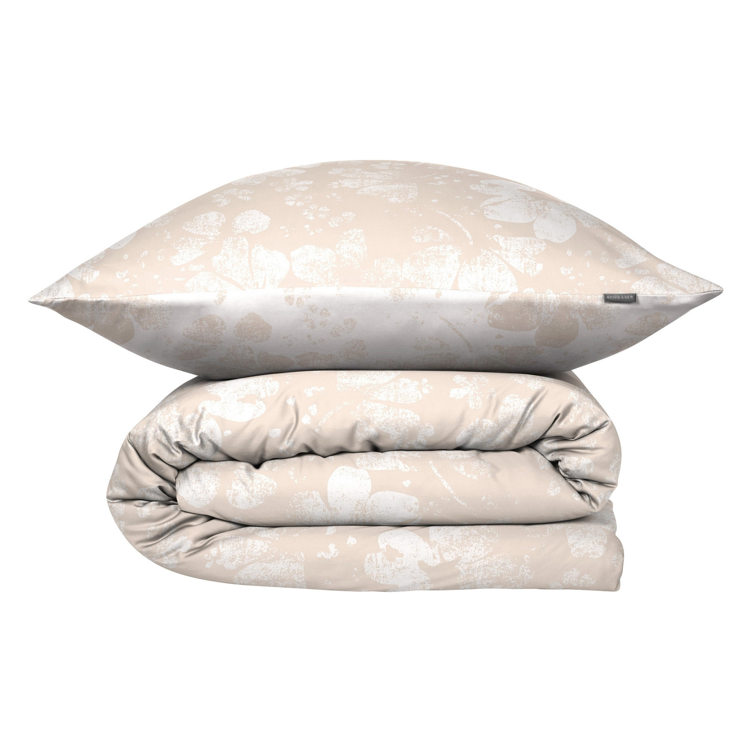 BETTWÄSCHESET Mona - Baumwollsatin - 2-teilig - 135 x 200 cm - Greige - Greige, Textil (135/200cm) - SCHIESSER