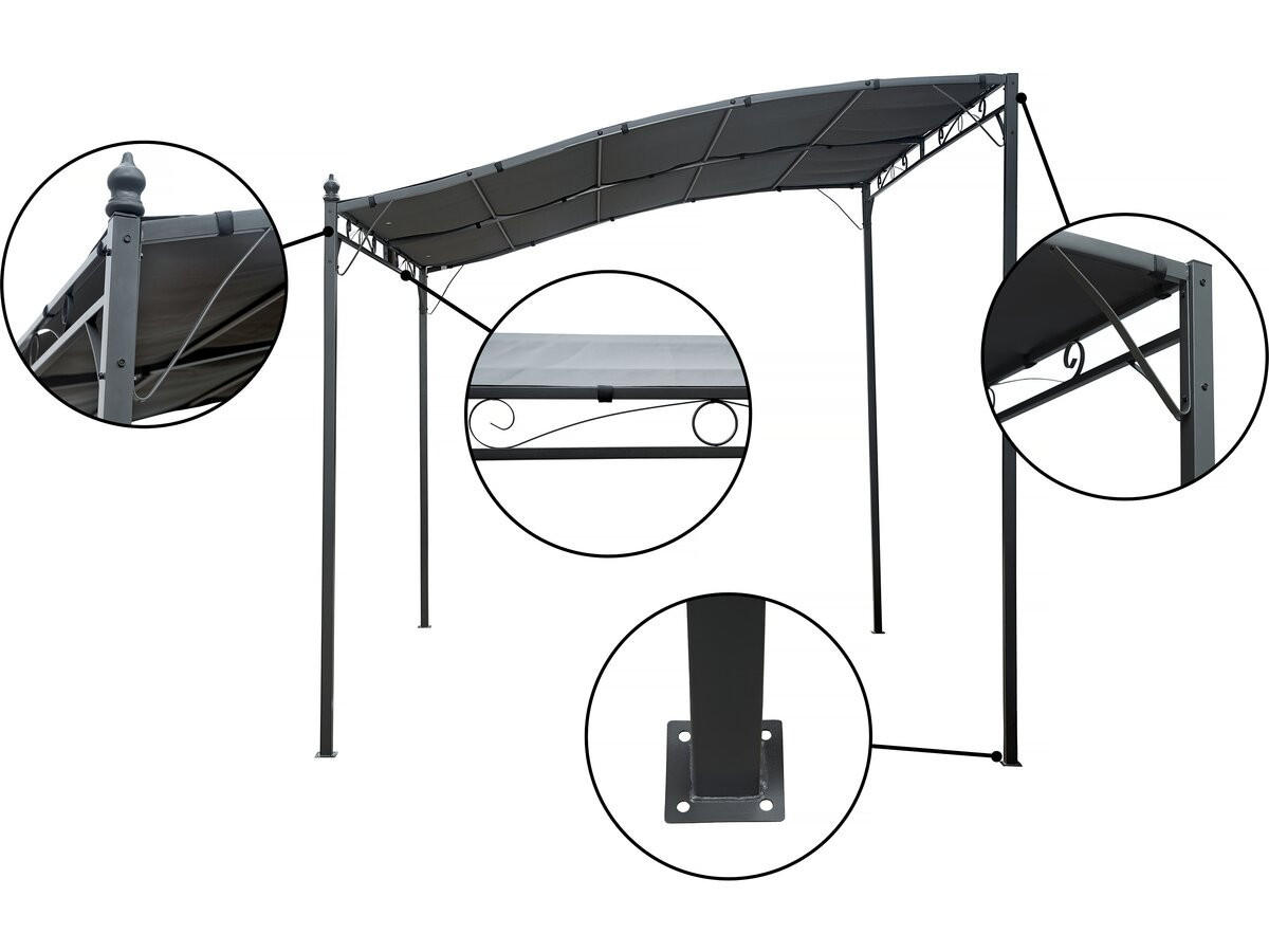 PERGOLA - MARKISE Grau - Grau, Metall (248/248/297cm) - Habitat Garten