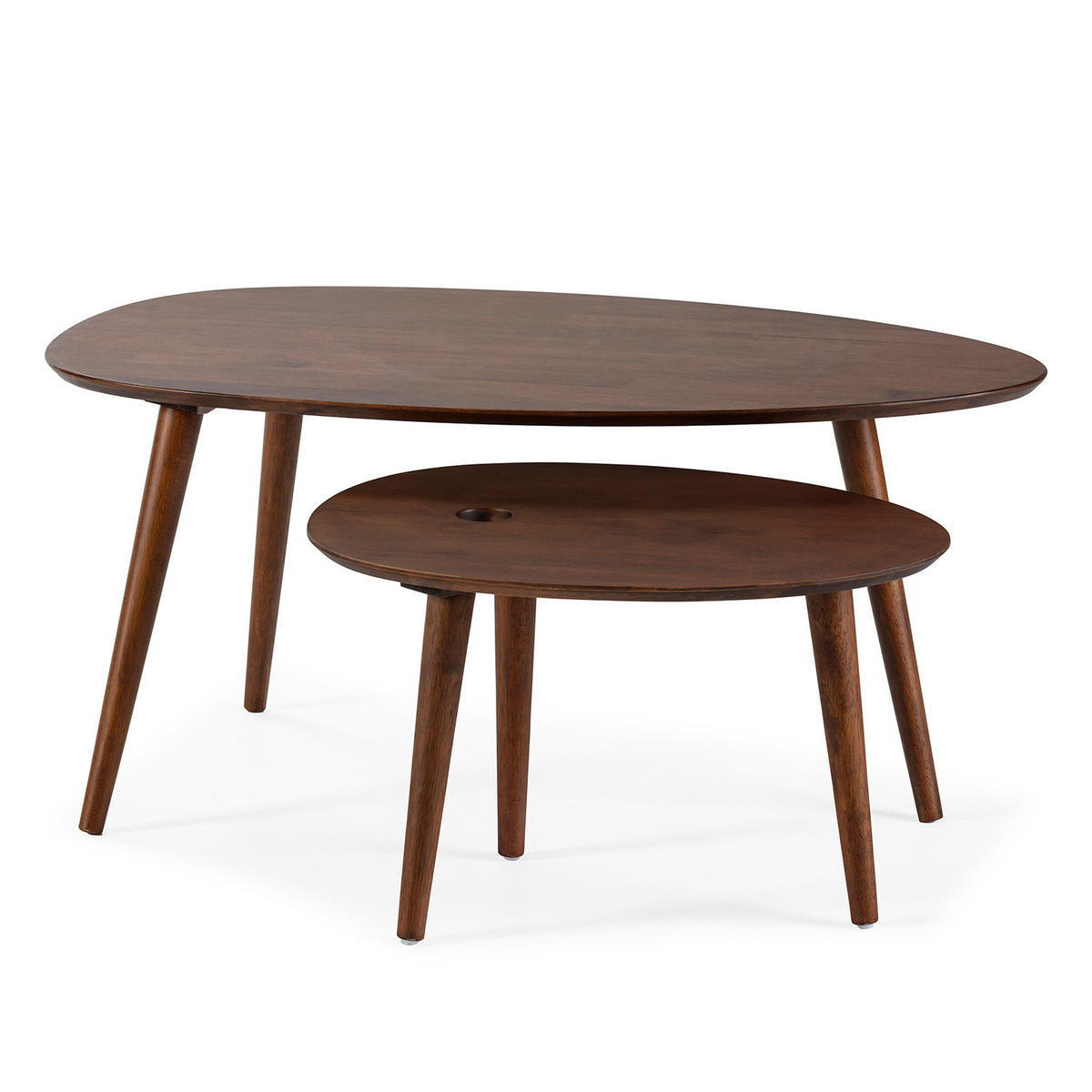 COUCH-/BEISTELLTISCH-SET Eclipse Walnussfarbe - Wildeiche, Holz (45/100/60cm) - VS Venta-stock
