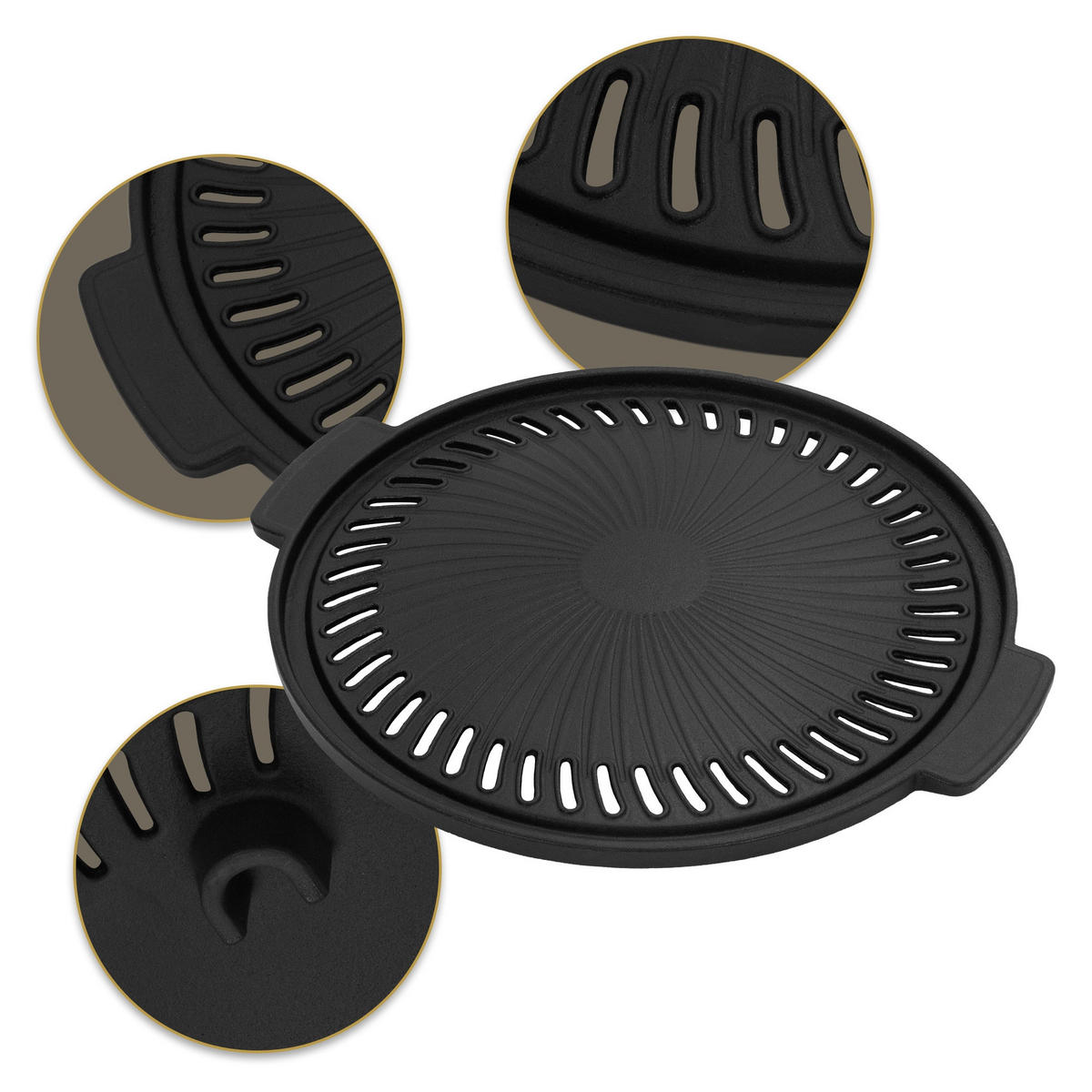 GRILLPLATTE - Schwarz, Metall (36/32cm) - BBQ Boss