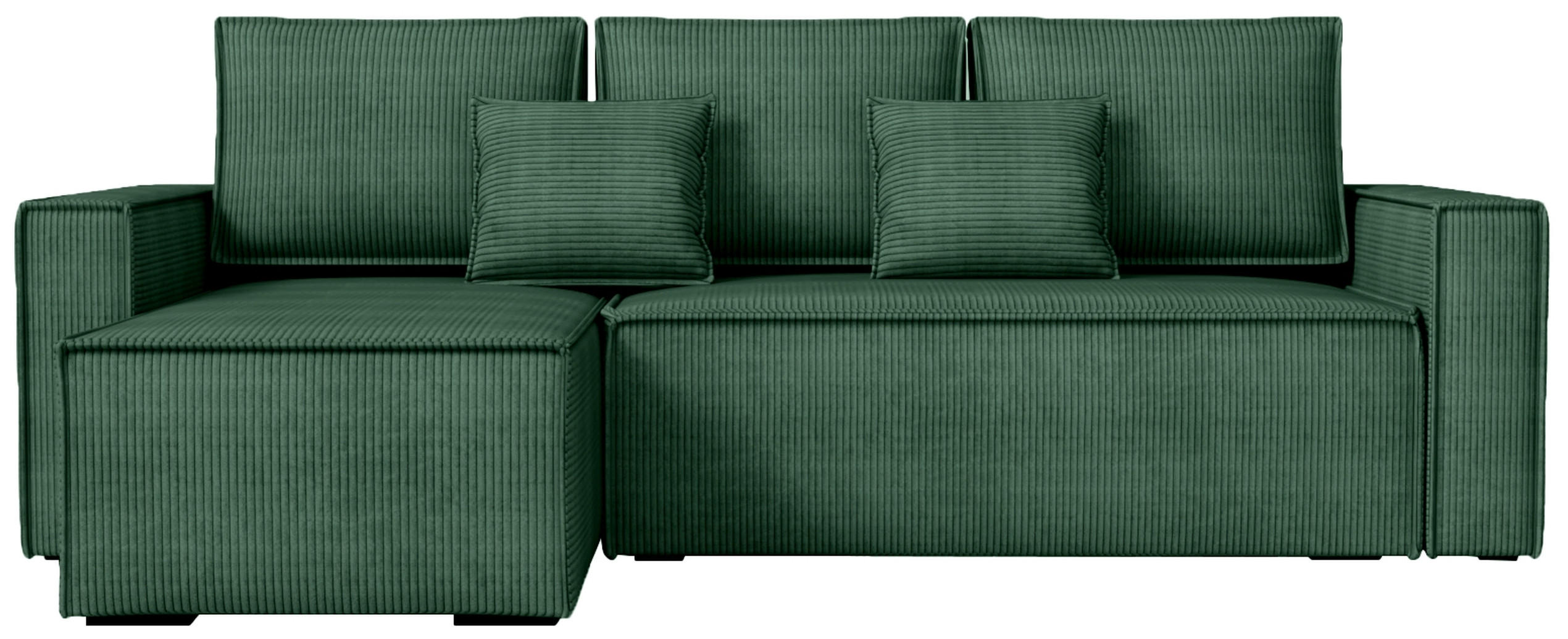 ECKSOFA Dexter mit Schlaffunktion Grün Cord - Grün, Textil (238/141cm) - Bromarkt