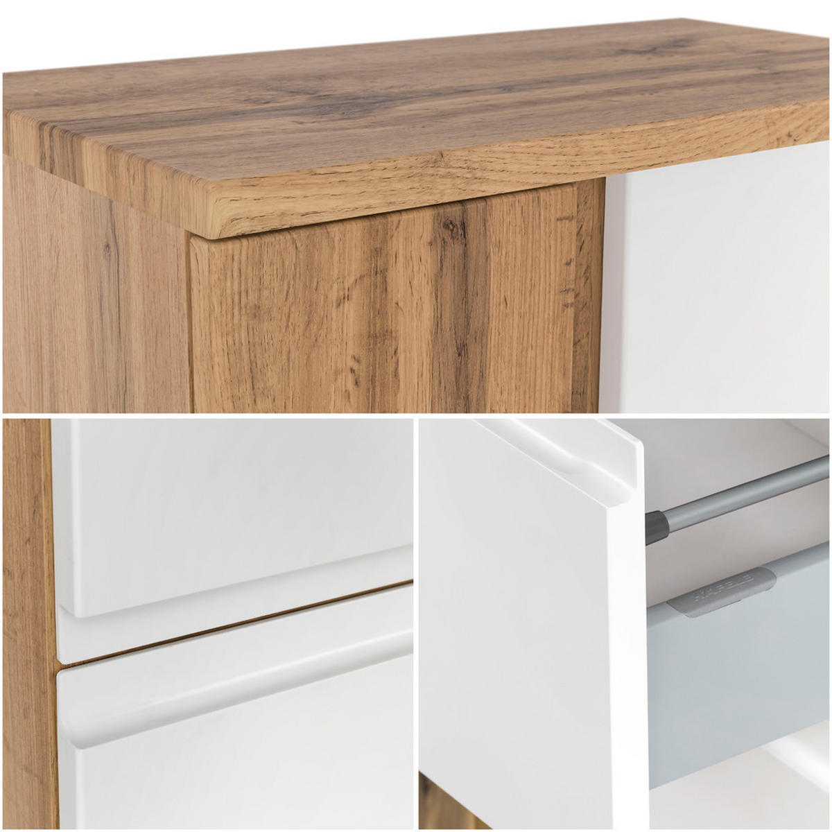 BADMÖBEL-SET 5-TLG. Vasto-03 - Weiß, Holzwerkstoff (245/200/35cm) - Lomado