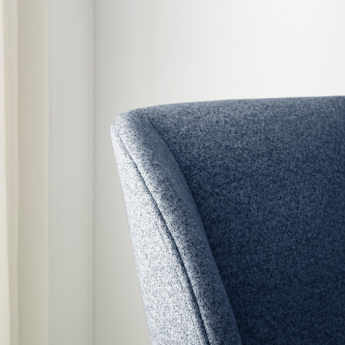 SESSEL - Blau/Eichefarben, Eichenholz/Textil (82/102/90cm) - home24