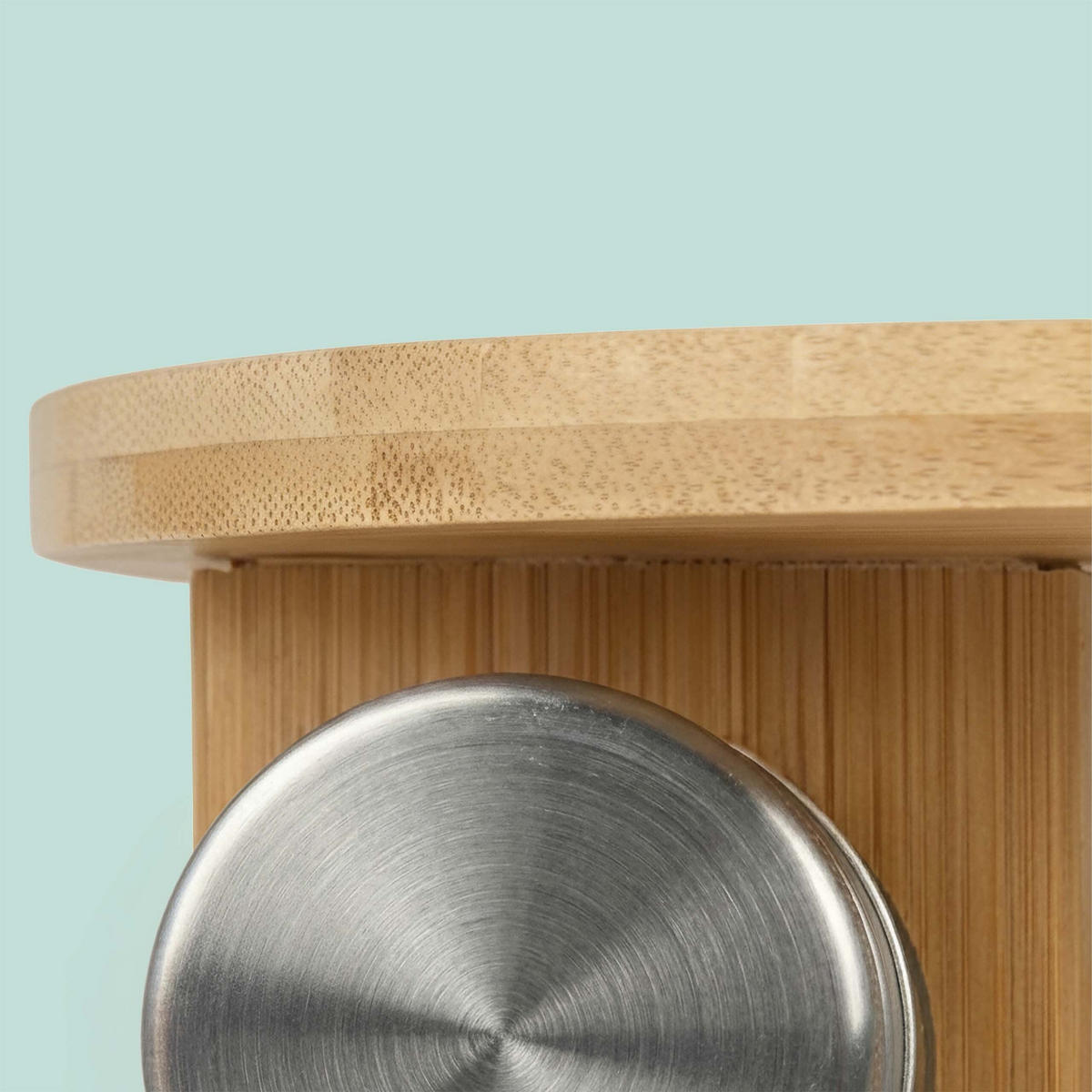 GEWÜRZKARUSSELL Natur 20er-Set Bambus drehbar - Multicolor, Glas/Holz (19/32/19cm) - Relaxdays