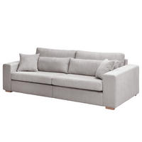 BIG-SOFA - Buchefarben/Hellgrau, Holz (254/85/104cm) - home24