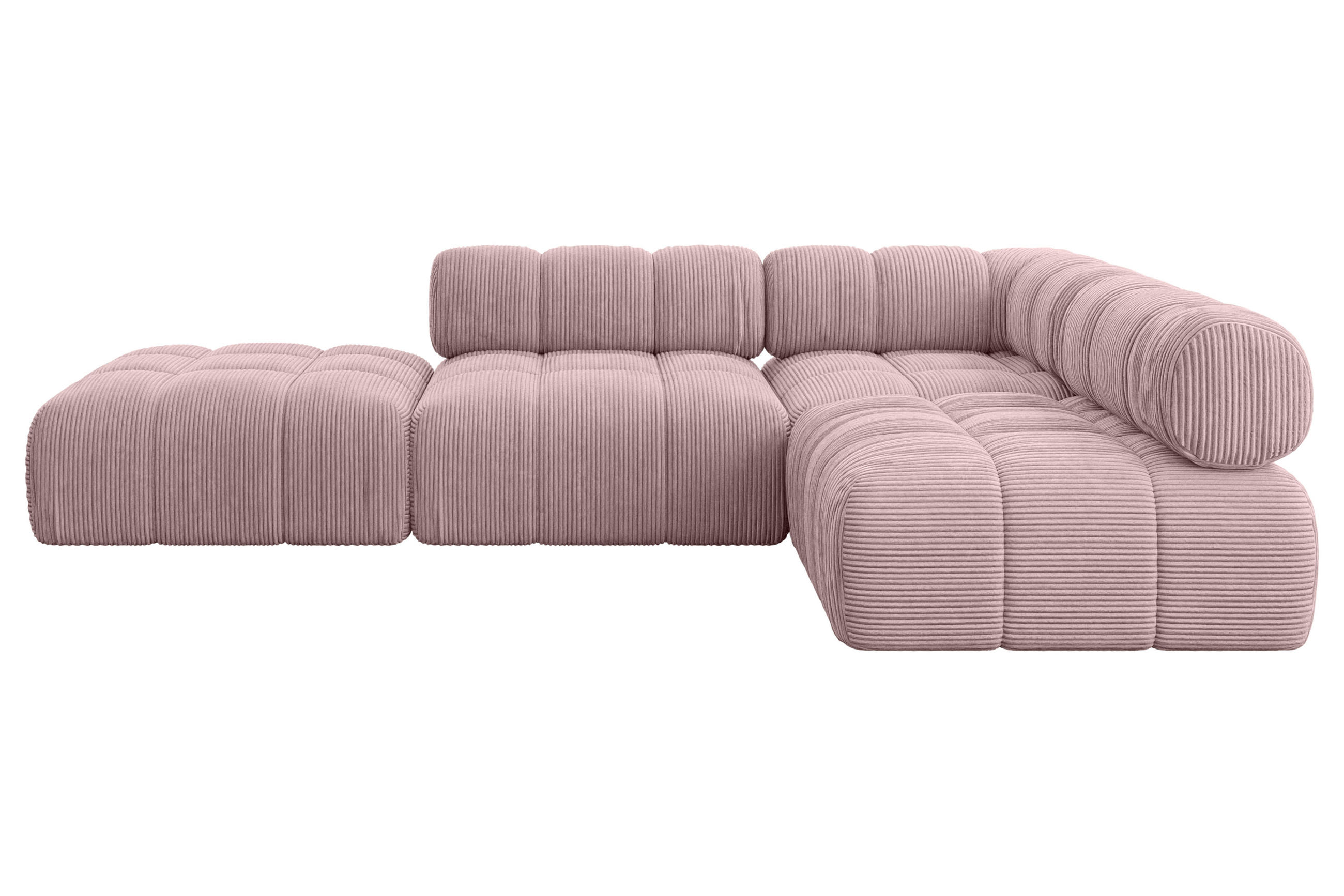 ECKSOFA modulares Sofa Favio-L1 - 285x190x70 cm Rosa Cord - Rosa, Holzwerkstoff/Textil (285/190cm) - ALTDECOR