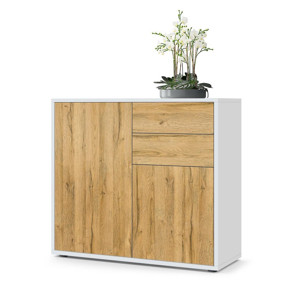 KOMMODE Ben Front in Eiche Natur - Eichefarben, Holzwerkstoff (79/74/36cm) - Vladon