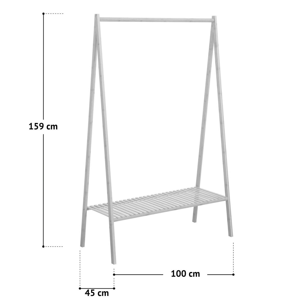 GARDEROBENSTÄNDER LANA Bambus - Naturfarben, Holz (100/159/45cm) - SVITA