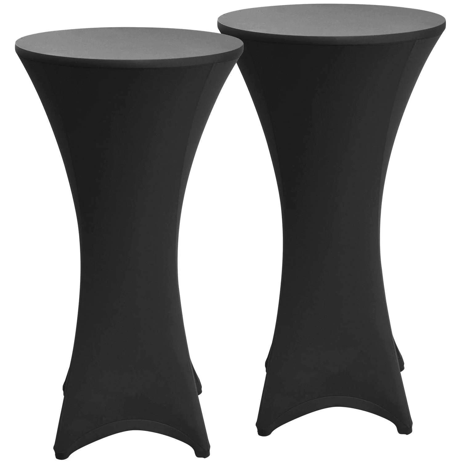 Beautissu Stehtischhusse Schwarz 600x120 cm