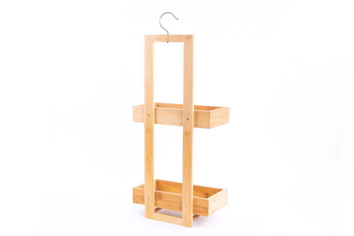 BADEZIMMER-REGAL mit einem Kleiderbügel 14/26/61 cm - Beige, Naturmaterialen (26/61/14cm) - 5five Simply Smart