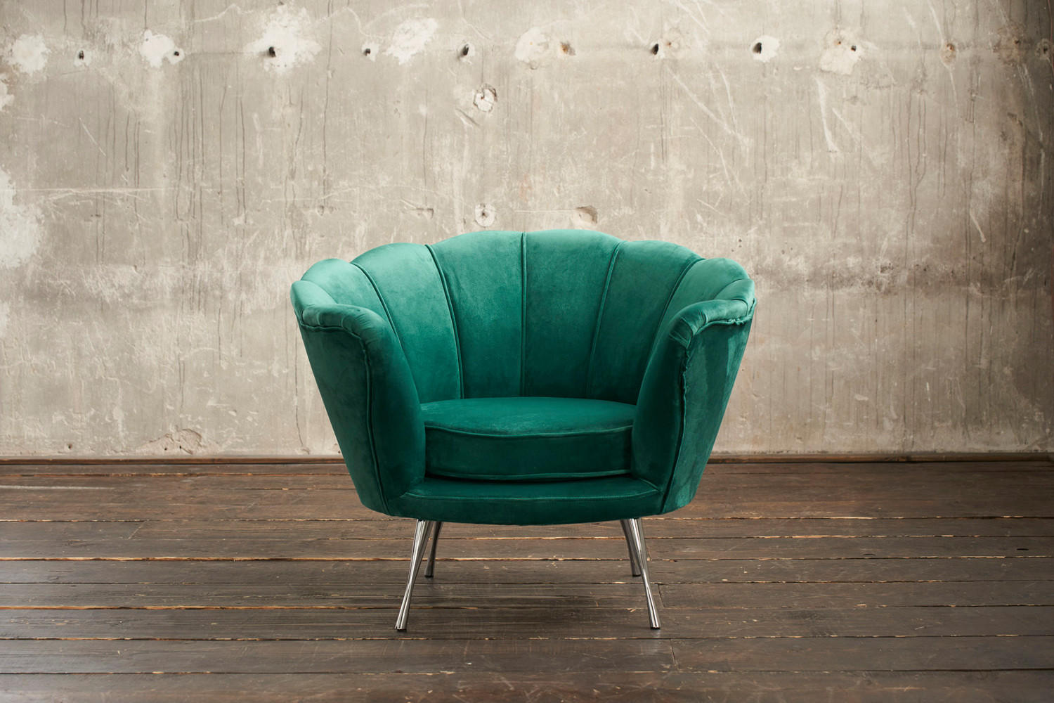 SESSEL NARLA Grün Velvet - Silberfarben/Grün, Textil (97/78/70cm) - KAWOLA